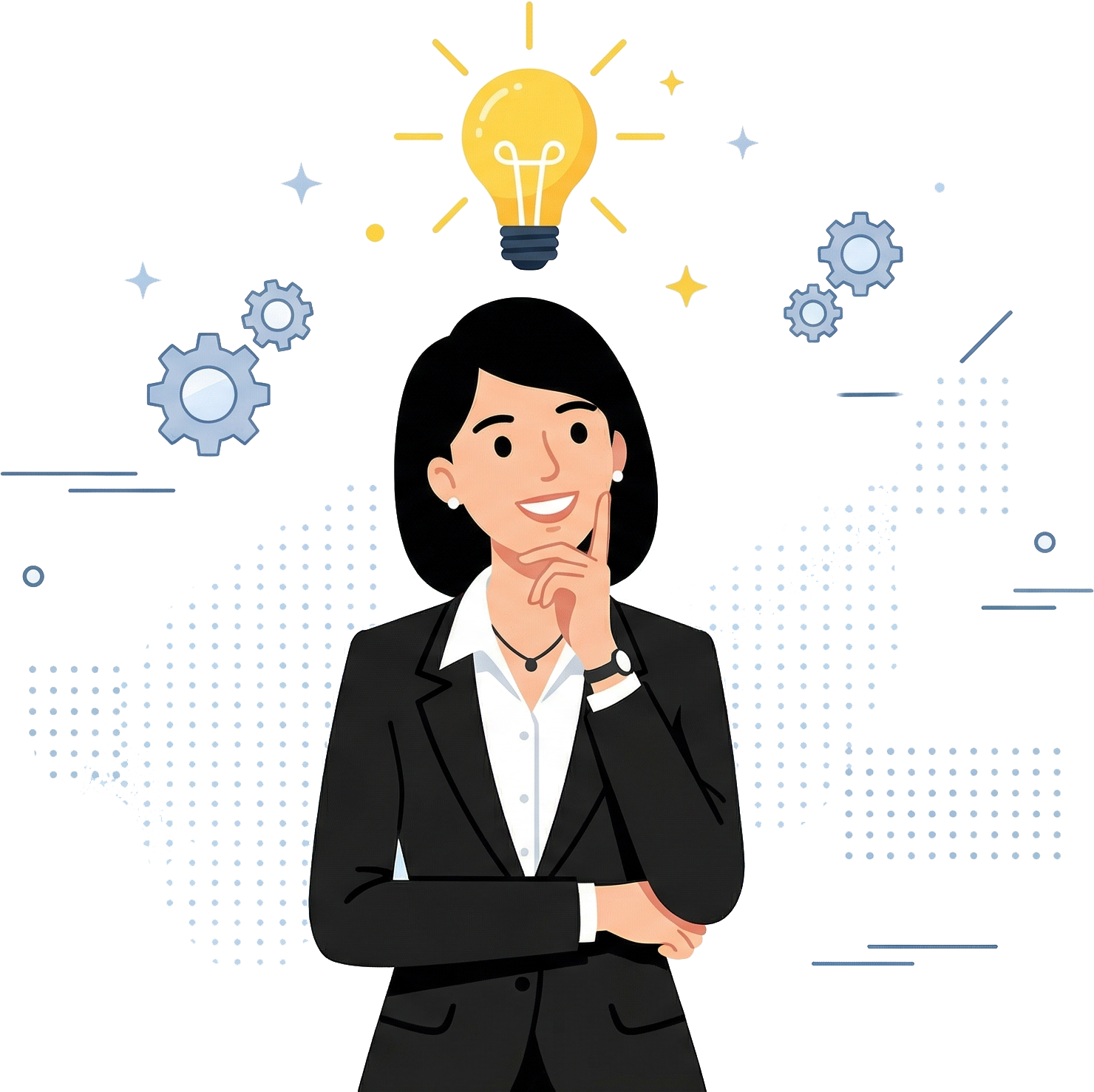 Ilustração representando planejamento e ideias para soluções digitais